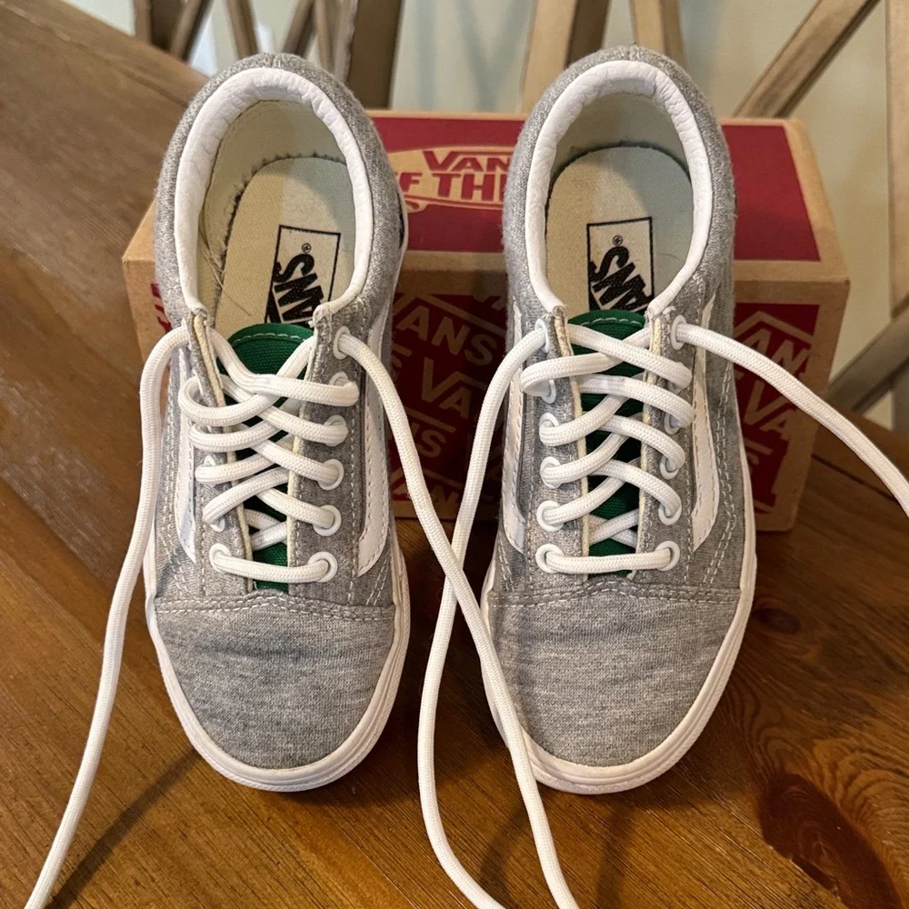 Kids Vans Old Skool -Gray & Blue Casual Sneakers Sz 13 - Picture 4 of 6